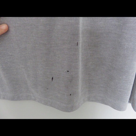 Pixley Tank Top Georgio Braided Blue Gray Stripe Halter Stretch Cut Out Small - Picture 9 of 11